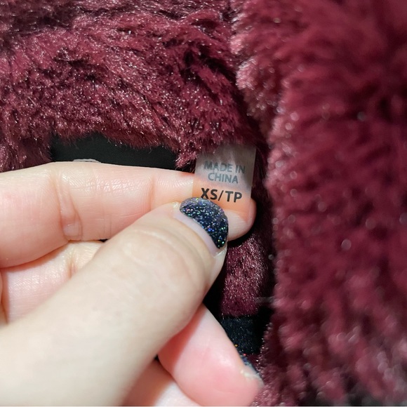 Dex Faux Fur Trim Jacket Black Purple Fur Women’s Size XS - Picture 9 of 12